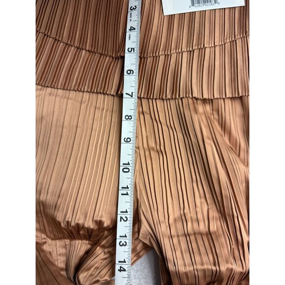 NWT Andrea Iyamah Linea Toffee Pleated Wide-Leg Pants Peplum Waist‎ - Picture 16 of 16